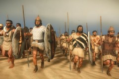 Dorkim Lybim Meshurianim (Libyan Thureos Infantry) New technologies and strategies bring new ideas to the field of battle. These Libyans, once basic shepherds and warriors, have now been equipped with better armor and larger, more versatile shields.