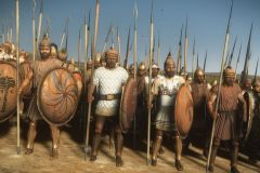 H'anatim Lybim (Libyan Hoplites) Trained to fight in phalanx formation in the Greek style, these Libyans are used as a stalwart foundation for Carthage's battle lines.