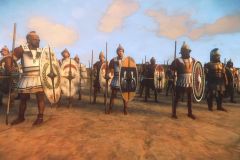 Mitnagsim Libi-Ponnim (Liby-Phoenician Peltasts) A well-rounded and versatile contingent of warriors, these men can harass the enemy and defend when necessary.